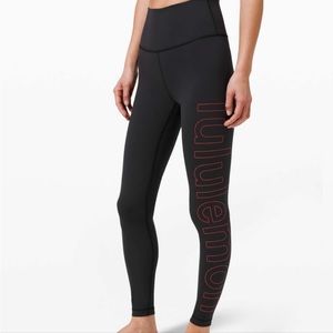 Lululemon wunder under lunar new year leggings with red logo 28 in